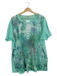 Vorschaubild 1 von Curve Damen T-Shirt Grün Blumenmuster Gr. 50/5XL Casual
