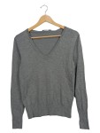 Vorschaubild 1 von Pullover Damen Gr. 38/M Grau Viskose Polyamid Uni Casual Langarm