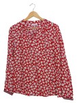 Vorschaubild 1 von Damen Bluse Gr. 40 Rot Blumenmuster Langarm