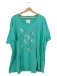 Vorschaubild 1 von T-Shirt Damen Türkis Gr. 54/7XL Baumwolle Modal Schriftzug Casual