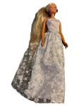 Vorschaubild 1 von Mädchen Kleid Puppenkleidung Blumenmuster Glitzer Weiß
