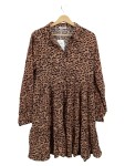 Vorschaubild 1 von Damen Blusenkleid Leopardenmuster Braun Gr. 44;XXL Viskose