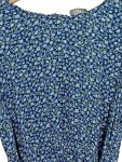 Vorschaubild 2 von Freizeitkleid Damen Blau Gr. 38/M Viskose Blumenmuster Feminin 85 cm Knopf