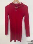 Vorschaubild 2 von Damen Strickkleid Rot Gr. 36 Modern Langarm Reißverschluss Kragen