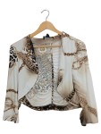 Vorschaubild 1 von Damen Leichte Jacke Gr. 40 Mehrfarbig Kettenmuster Elegant Cropped