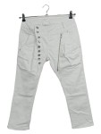 Vorschaubild 1 von Damen Stoffhose L Grau Modern Zierknöpfe Reißverschluss
