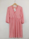 Vorschaubild 2 von Damen Freizeitkleid gestreift Rosa Gr. 40/L Casual Midikleid
