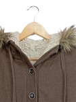 Vorschaubild 5 von Pelzjacke Damen Gr. 40/L Braun Baumwolle Polyester Uni Casual Langarm