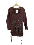 Vorschaubild 1 von Damen Langarmshirt Gr. 40/L Braun Blumenprint Stickerei