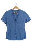 Vorschaubild 1 von Damen Bluse Gr. 36 Blau Kariert Kurzarm Baumwolle