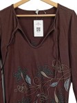 Vorschaubild 3 von Damen Langarmshirt Gr. 40/L Braun Blumenprint Stickerei