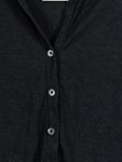 Vorschaubild 2 von Hemdbluse Damen Gr. 38/M Schwarz Baumwolle Uni Casual 3/4-Arm Knopf
