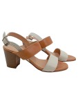 Vorschaubild 1 von Sandalen Damen Leder Elegant Mehrfarbig Gr. 37 Blockabsatz Riemchen