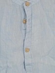 Vorschaubild 3 von Freizeithemd Kinder Gr. 110 Blau Leinen Uni Casual Langarm 37 cm Knopf