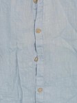 Vorschaubild 4 von Freizeithemd Kinder Gr. 110 Blau Leinen Uni Casual Langarm 37 cm Knopf