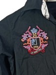 Vorschaubild 2 von Freizeithemd Herren Schwarz Gr. 46/S Uni Casual Langarm Stickerei
