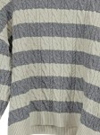 Vorschaubild 3 von Kinder Pullover Strickpullover Zopfmuster Gestreift Grau Gr. 152