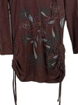 Vorschaubild 5 von Damen Langarmshirt Gr. 40/L Braun Blumenprint Stickerei