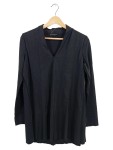 Vorschaubild 1 von Damen Langarmshirt Gr. 36/S Schwarz Minimalistisch V-Ausschnitt