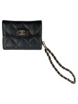 Vorschaubild 1 von Classic Flap Wallet on Chain Schwarz Leder Damen Geldbörse