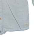 Vorschaubild 4 von Freizeithemd Kinder Blau Gr. 110 Baumwolle Uni Casual Langarm Knopfleiste