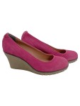 Vorschaubild 1 von Damen Pumps Wildleder Gr. 40 Pink Elegant Keilabsatz