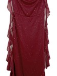 Vorschaubild 2 von Abendkleid Damen Rot Gr. 34/XS Polyester Uni Elegant Ärmellos Maxikleid