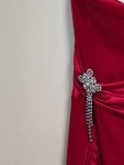 Vorschaubild 3 von Damen Abendkleid Rot Gr. 40/L mit Strass-Applikation elegant