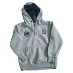 Vorschaubild 1 von Kinder Kapuzenpullover Jungen Gr. 104 Grau Logo-Print Freizeit