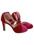 Vorschaubild 1 von Pumps Damen Gr. 36 Rot Pink Elegant High Heels 9cm Schnalle