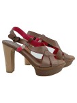 Vorschaubild 1 von Damen Sandaletten Gr. 40 Beige Modisch Absatzschuhe