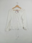 Vorschaubild 2 von Damen Hemdbluse Langarm Weiß Gr. 38/M Baumwolle Freizeit