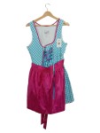 Vorschaubild 1 von Dirndl Damen Trachtenkleid Gr. 44 Türkis Pink Kariert mit Schürze