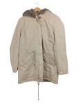 Vorschaubild 1 von Damen Parka Beige Gr. 38 Kapuze Fellbesatz Freizeit Baumwolle