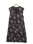 Vorschaubild 1 von Blusenkleid Blumenmuster Midikleid Damen Schwarz L