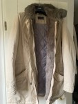 Vorschaubild 2 von Damen Parka Beige Gr. 38 Kapuze Fellbesatz Freizeit Baumwolle