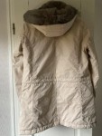 Vorschaubild 3 von Damen Parka Beige Gr. 38 Kapuze Fellbesatz Freizeit Baumwolle