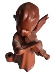Vorschaubild 1 von Engel mit Violine Kerzenhalter Figur Klassisch Braun Keramik Deko