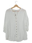 Vorschaubild 1 von Damen Bluse Gr. 44/XXL Weiß Viskose Tunika Shirtbluse 3/4 Arm Casual