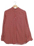 Vorschaubild 1 von Hemdbluse Damen Gr. 40/L Rot Punkte Langarm Casual Viskose Bluse
