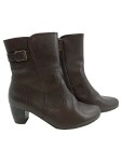 Vorschaubild 1 von Damen Stiefelette Gr. 40 Braun Casual Reißverschluss Schnalle