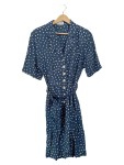 Vorschaubild 1 von Jean Paul Damen Blusenkleid Gr. 36 S Blau gepunktet Viskose Casual