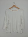 Vorschaubild 2 von Damen Langarmshirt Gr. 44/XXL Basic Weiß Viskose