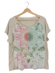 Vorschaubild 1 von Damen T-Shirt Blumenmuster Mehrfarbig Gr. 44/XXL Feminin