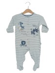 Vorschaubild 1 von Baby Schlafanzug Strampler Gr. 86 Blau gestreift Tiermotiv Komfortabel