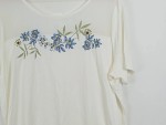 Vorschaubild 3 von Damen T-Shirt Gr. 48 Weiß Casual mit Blumenstickerei
