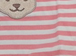 Vorschaubild 2 von Kinder T-Shirt Gr. 62 Rosa gestreift mit Teddy Applikation Baumwolle