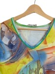 Vorschaubild 2 von Damen T-Shirt V-Ausschnitt abstraktes Muster Gr. 48 Mehrfarbig