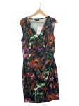 Vorschaubild 1 von Damen festliches Kleid 40 Blumenmuster Wickeloptik Mehrfarbig Elegant