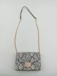 Vorschaubild 2 von MNG Damen Clutch Schultertasche Schlangenprint Grau Goldkette Elegant